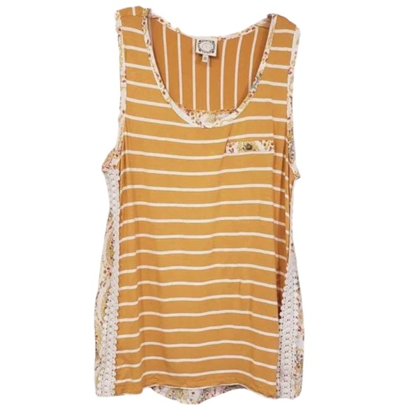 Tru Self size medium gold stripes, paisley sides & back, lace down front EUC - Picture 13 of 16